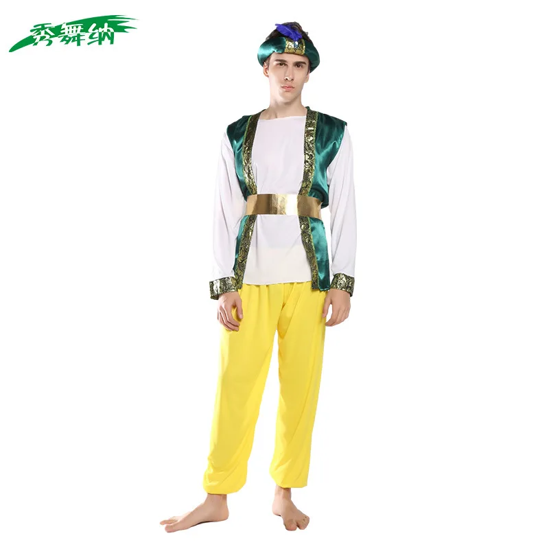 Trajes de Halloween do Príncipe Fantasia para homens, traje adulto, roupas menino árabe, Cosplay