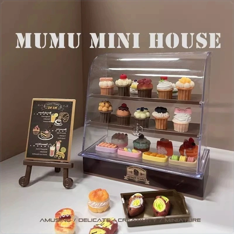 

Миниатюрный кукольный домик, подставка для торта, игрушка для детской ролевой игры, сладкие лакомства, витрина, миниатюрная модель «сделай сам», кухонные аксессуары