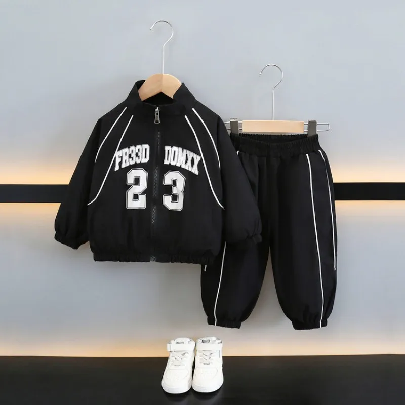 

Boys Set Fashion Spring Autumn Handsome Casual Sports Two-Piece Set Comfortable Coat And Pants Outfit for Children