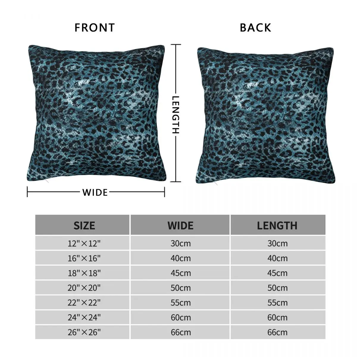 Blue Leopard Animal Square Pillowcase Polyester Linen Velvet Creative Zip Decorative Throw Pillow Case Car Cushion Cover