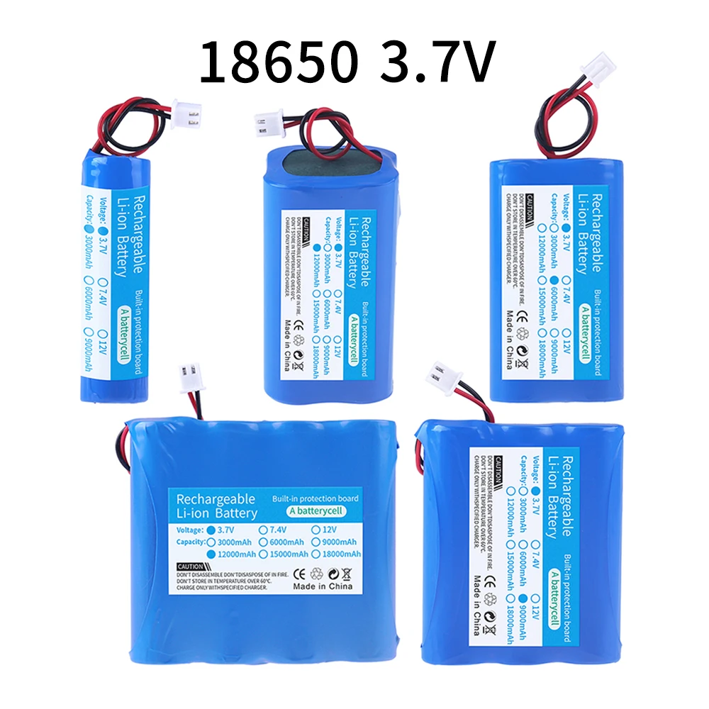 18650 Battery 1s1p 1s2p 1s3p 1s4p 2s1p 2s2p 2s3p 3s1p 3s2p 3.7V 7.4V 12V 3000mAh Screwdriver Electric Drill Li-lon Battery