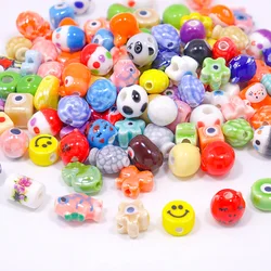 Mixed Shaped Colored Ceramic Beads For Jewelry Making DIY Earring Bracelet Flower Shape Animal Shape Ceramic Jewelry Accessories