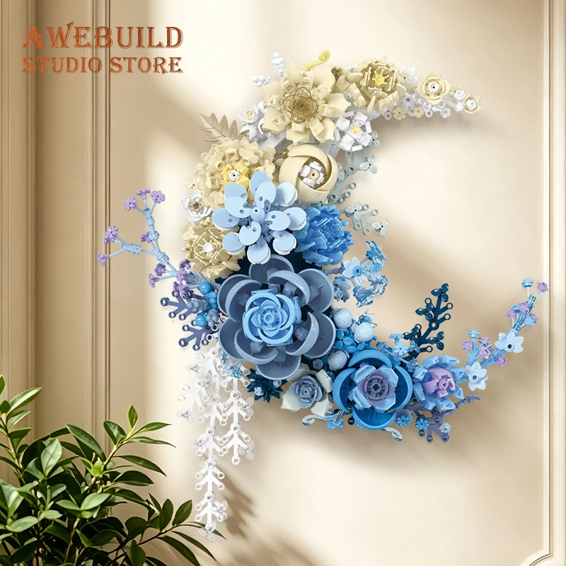Eternal Moon Flower Building Blocks Romantic Bouquet Toys Creative Plant Rose MOC Brick Wall Decoration Wife Valentine Gifts DIY - view 4