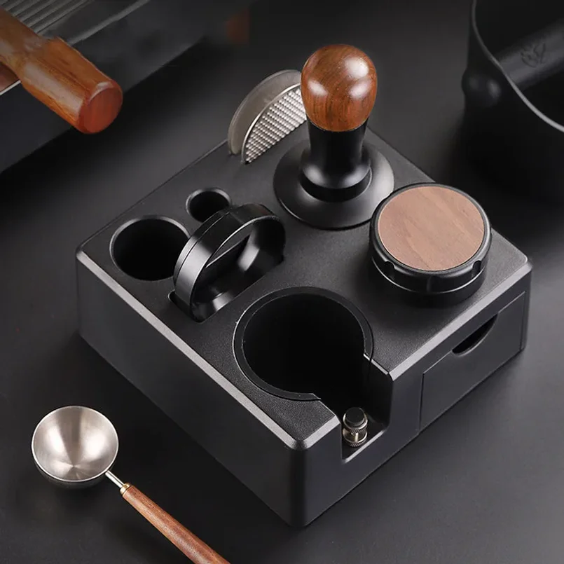 Coffee Tamping Station Distributor Storage Seat 51/53/54/58mm Universal Tamper Station Multi Functional Storage Rack Coffee Tool