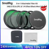 Kit de filtro magnético acoplable SmallRig 5 en 1 VND 2-32 y CPL y 1/4 efecto niebla negra (67 mm) con anillo adaptador roscado -4726