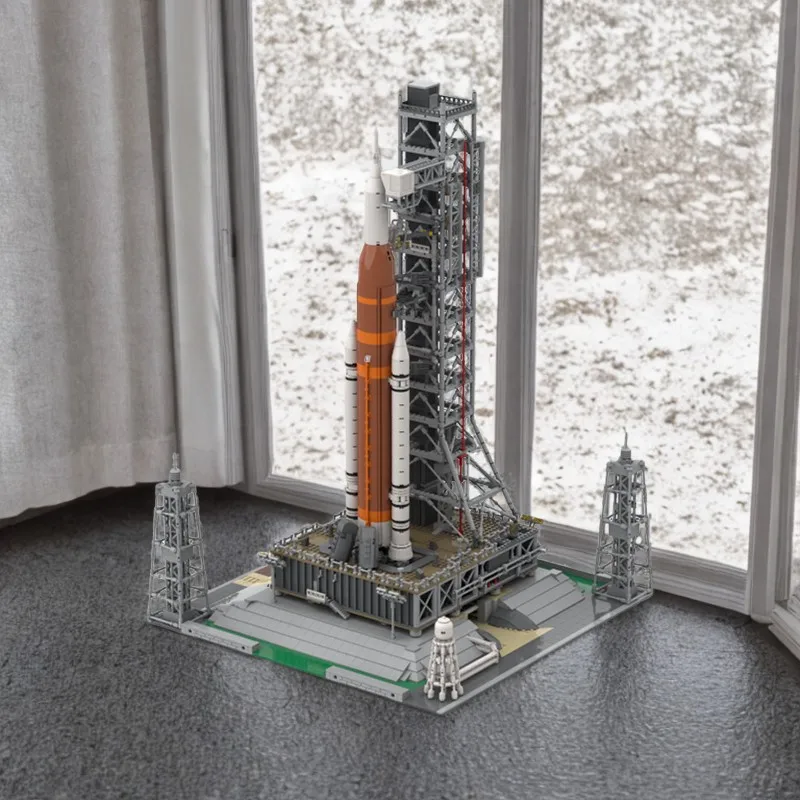 1912pcs MOC Modular NASA Artemis Space Launch System Display Model Building Blocks Home Decor Desk Shelf Accent Gift For Adults