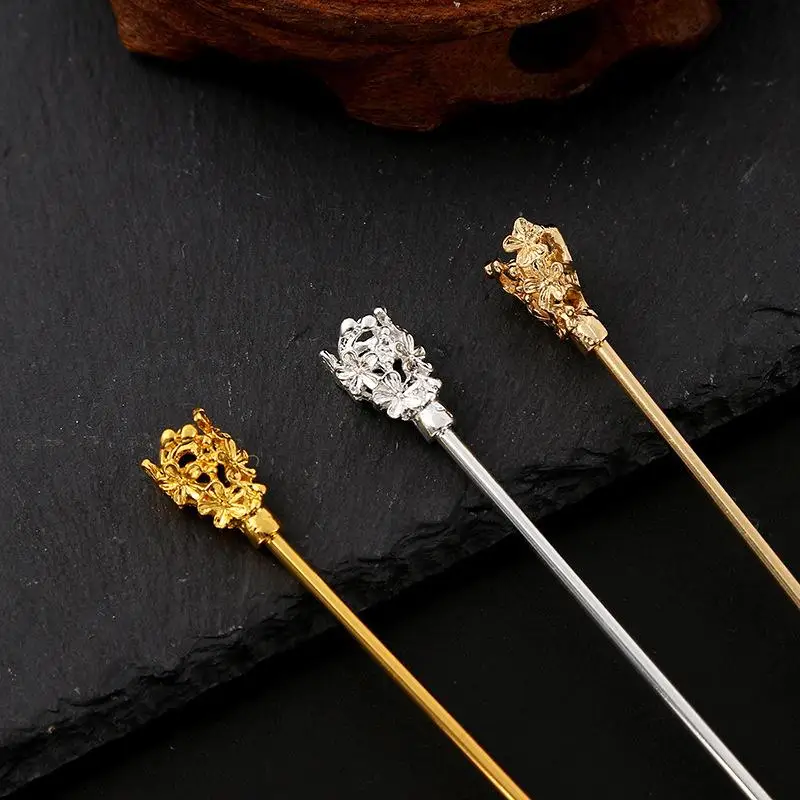 

Vintage 10PCS Hair Sticks – Copper Rhinestone Chopsticks, Smooth & Durable | Wedding/Party/Prom Accessories