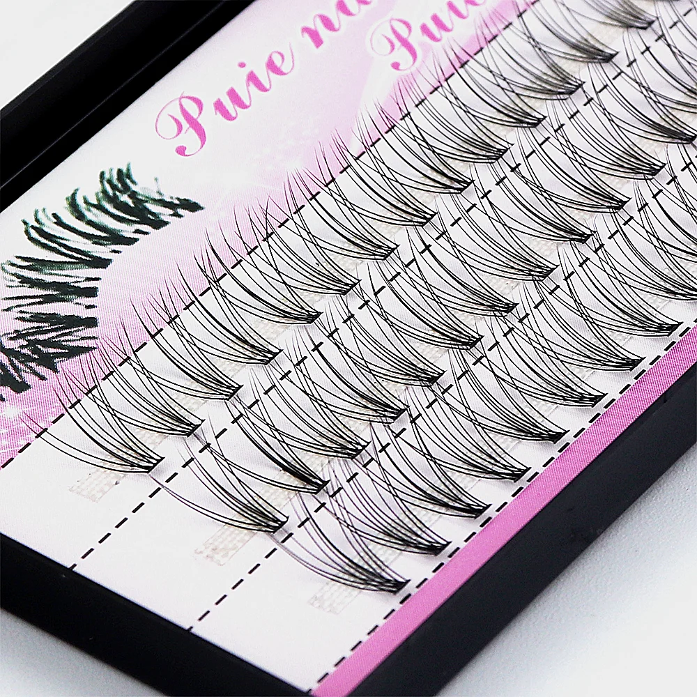 10D Mink Grafting Lashes 1 Box/60 Bundles Russia Natural C Curl False Eyelashes Individual Cluster Eyelash Makeup Wholesale