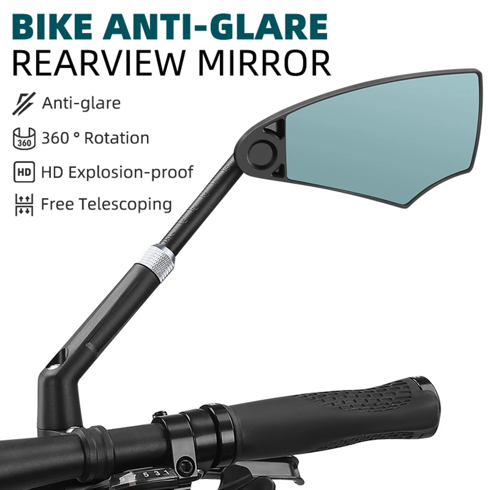 WEST BIKING Anti-Glare Bicycle Mirror Handlebar Rear View Mirror Wide Range Back Sight Reflect Mirror Scooter Bike Accessories