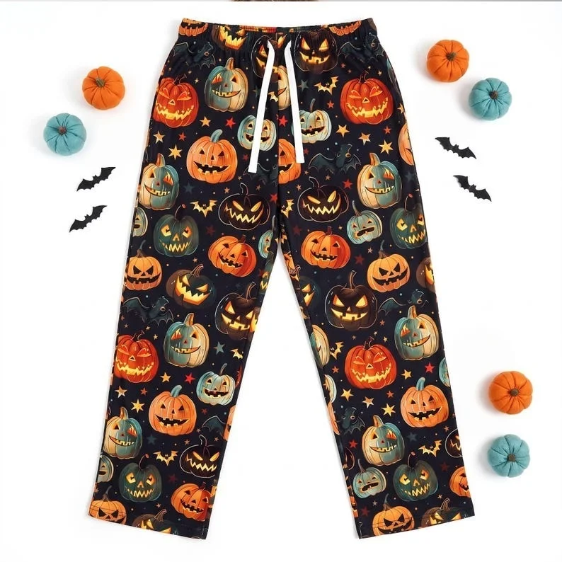2026 Halloween Neue Horror-Fledermaus-Kürbis-Schlafbekleidung für Männer und Frauen, Familien-Schlafanzug für Freizeit und Unterhaltung – Detail 4