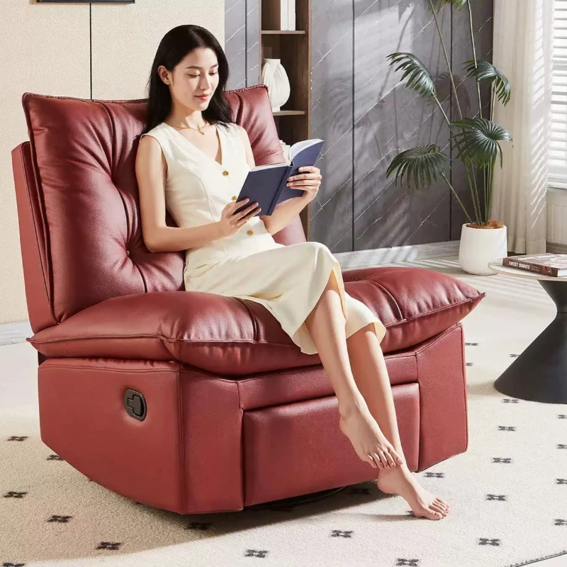 Swivel Recliner Chair Leather Single Lounge Comfortable Ergonomic Sofa Chair Floor Recliner Modern Dresser Silla Home Furniture