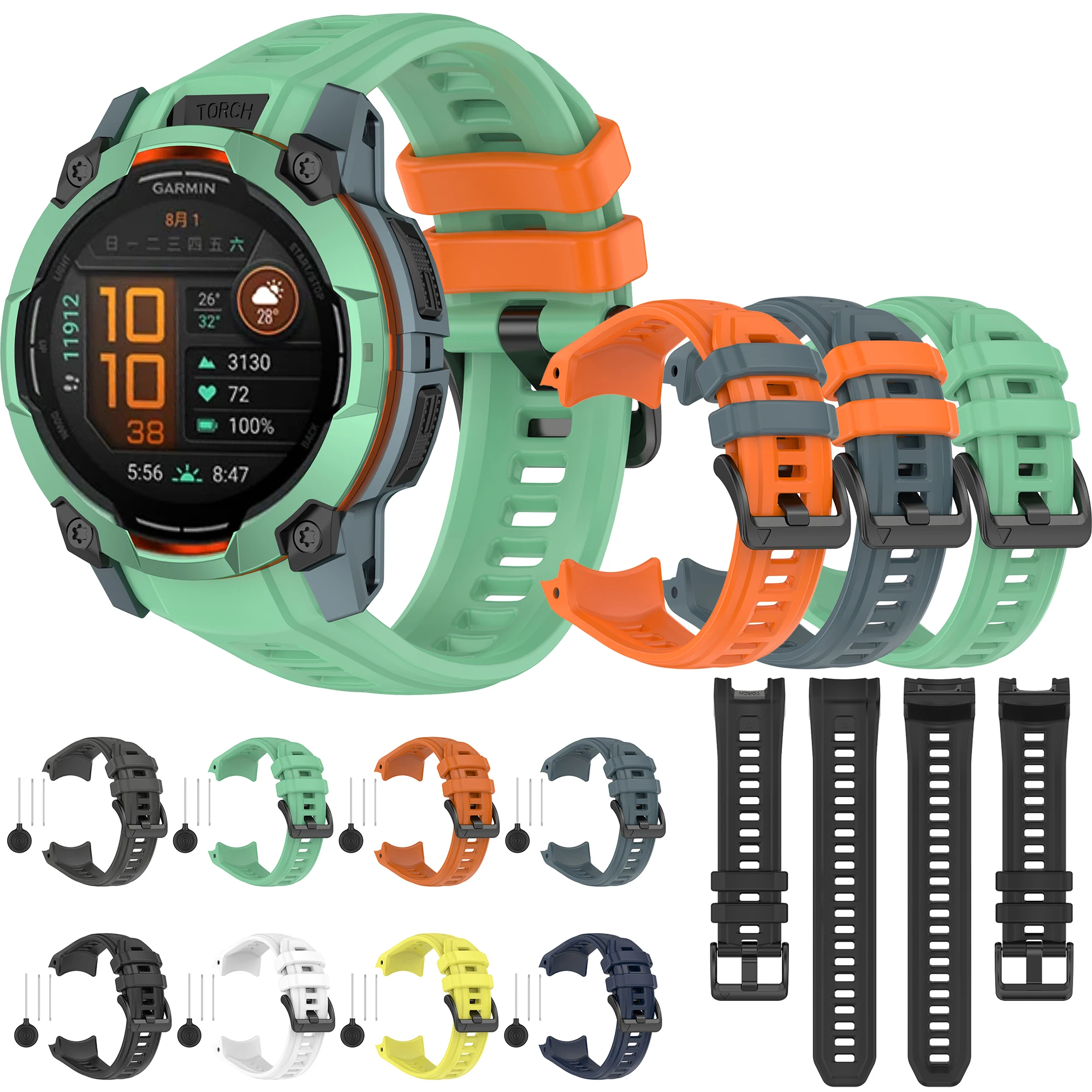 

22mm 26mm Silicone Watch Strap For Garmin Instinct 3 SOLAR 45mm 50mm Instinct3 AMOLED Official Wristband Bracelet Watchbands