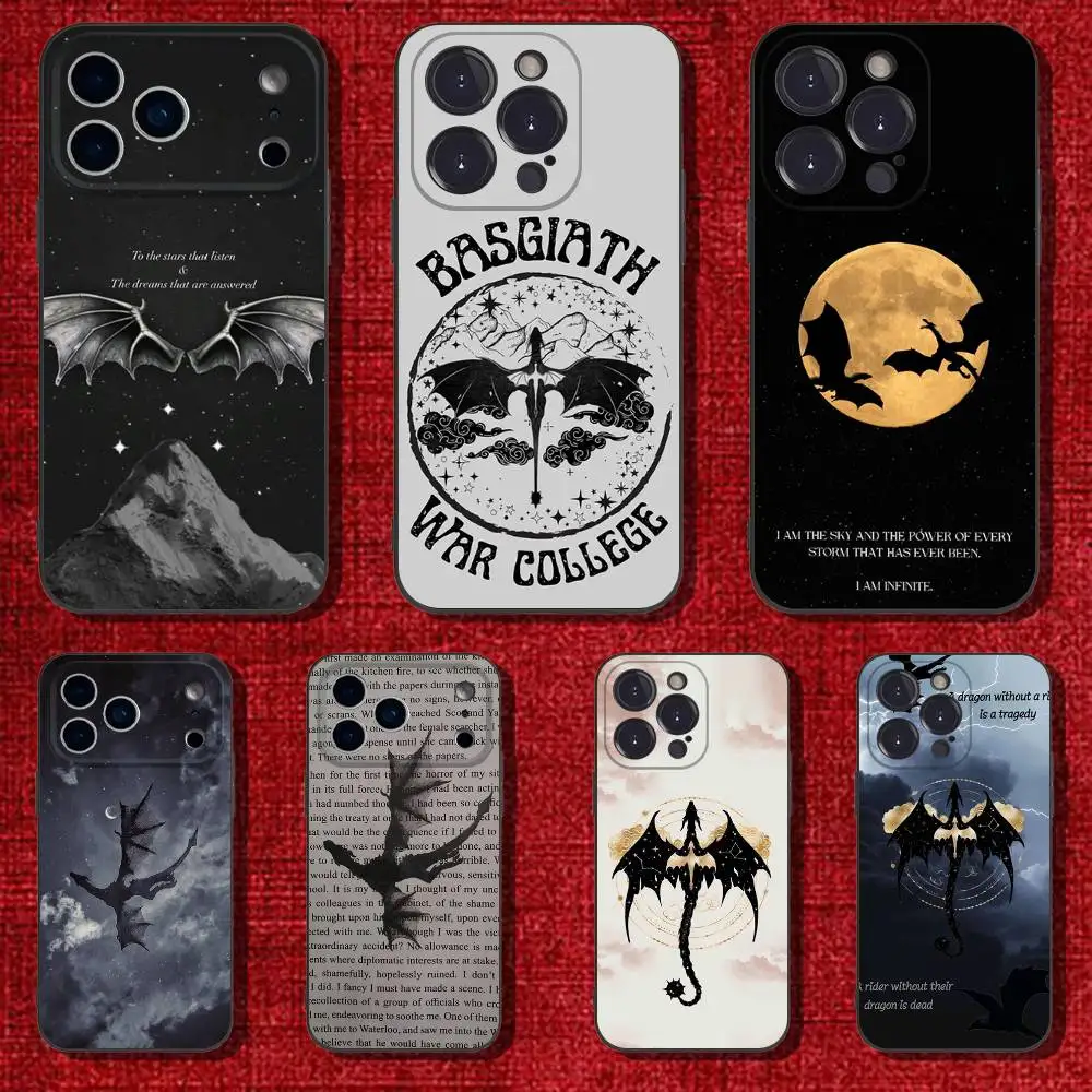 

F-Fourth Wing Phone Case For iPhone 17,16,15,14,13,12,Pro,Max,Plus,E,SE4,Air,Mini Black Soft Cover