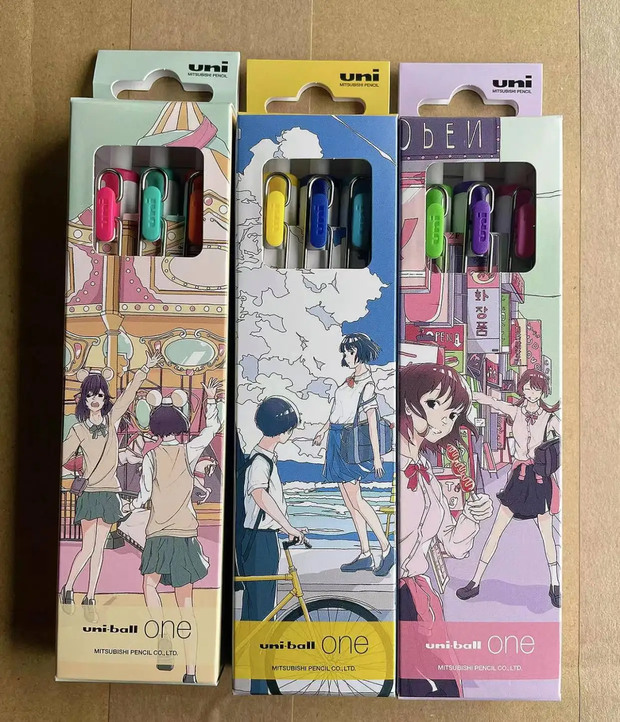 Uni Ball One Ink Gel Pen Set UMN-S 0.38mm JK School Limited Edtion Japan