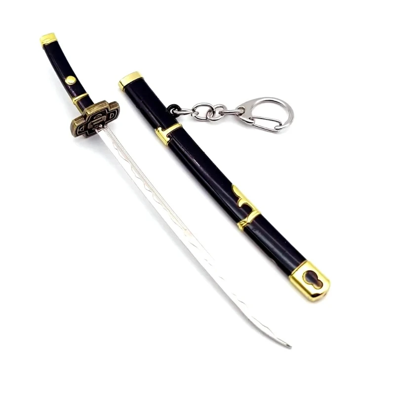 15 سنتيمتر/5.9in البسيطة أنيمي الطرفية المفاتيح رورونوا زورو كاتانا مع أداة غمد المعادن السيف مشبك سلاح نموذج الحرفية لعبة الهدايا #3