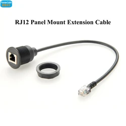 RJ12 Telephone Extension Cable RJ12 6P6C Male to Female Cable RJ12 Round Panel Mount Cable with Shield RJ12 Socket Coupler Cable