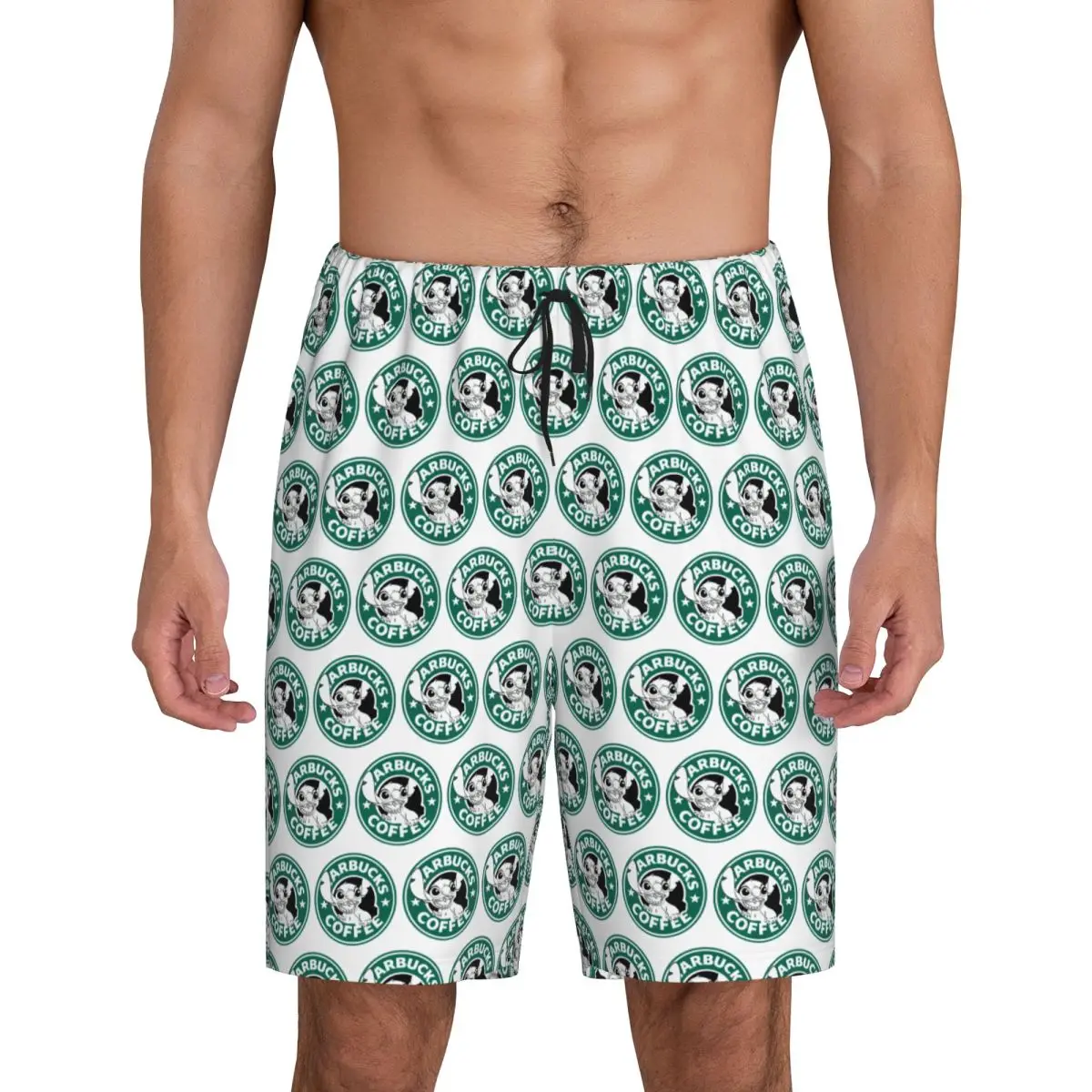 

Custom Printed Cartoon TV Animation Stitch Pajama Shorts Men's Sleepwear Bottoms Sleep Short Pjs with Pockets
