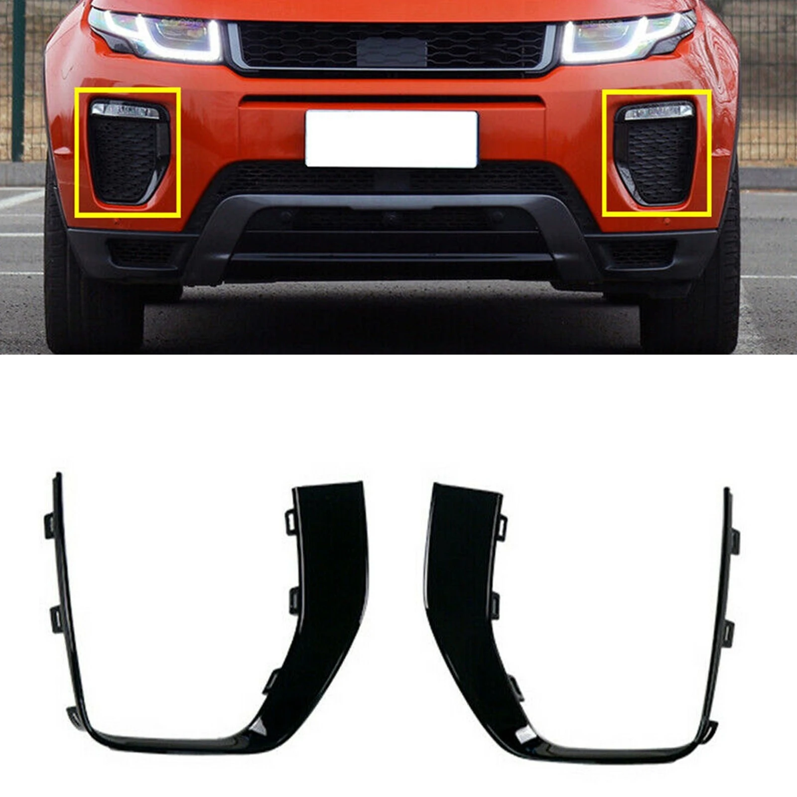 

Front Fog Light Cover Frame Trim For Land Rover Range Rover Evoque 2016-2019 LR079387 LR079375 Car Side Air Vent Hood Splitter