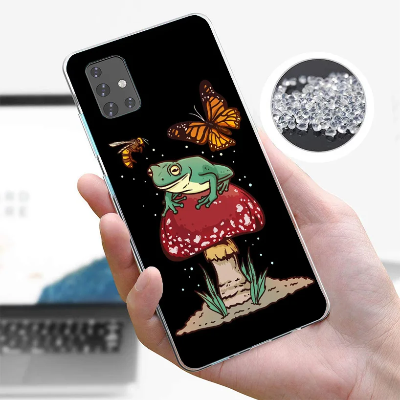 Cottagecore Frog Mushroom Kawaii Cover Phone Case For Samsung A51 A41 A31 A21S A71 A50S A40 A30S A20E A10S A6 A7 A8 A9 Plus Soft