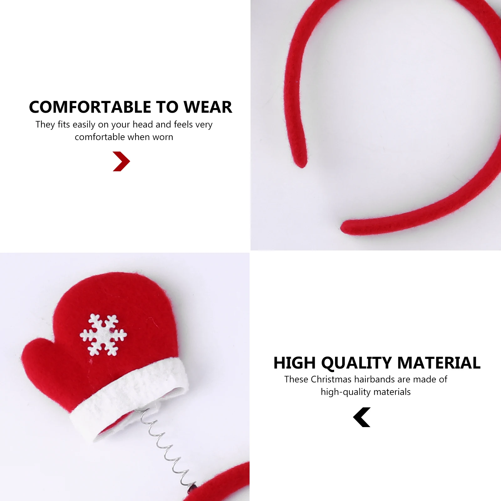 

6pcs Christmas Headb Xmas Hair Hoop Creative Headpiece Plastic Hair Accessories Durable Comfortable Women Girls