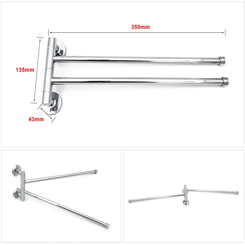 

Rotary Towel Rack Stainless Steel Rustproof Bathroom Kitchen Accessories Polishing Bracket Easy Install Towel Rack