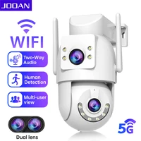 JOOAN 4K HD 5G Wifi cámara PTZ al aire libre 4MP lente Dual pantalla seguimiento automático cámara IP protección de seguridad vigilancia CCTV