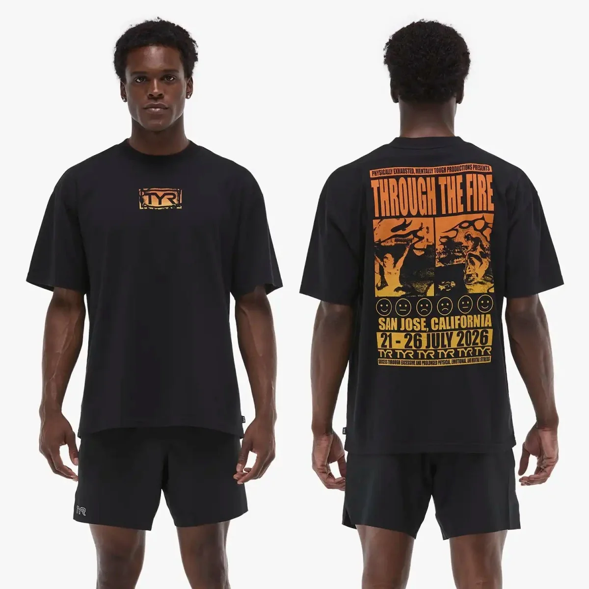 Men's Medium Weight Tee - Through The Fire Graphic Cotton Tee Printing High-end Luxury Unisex Style Both of Men and Women