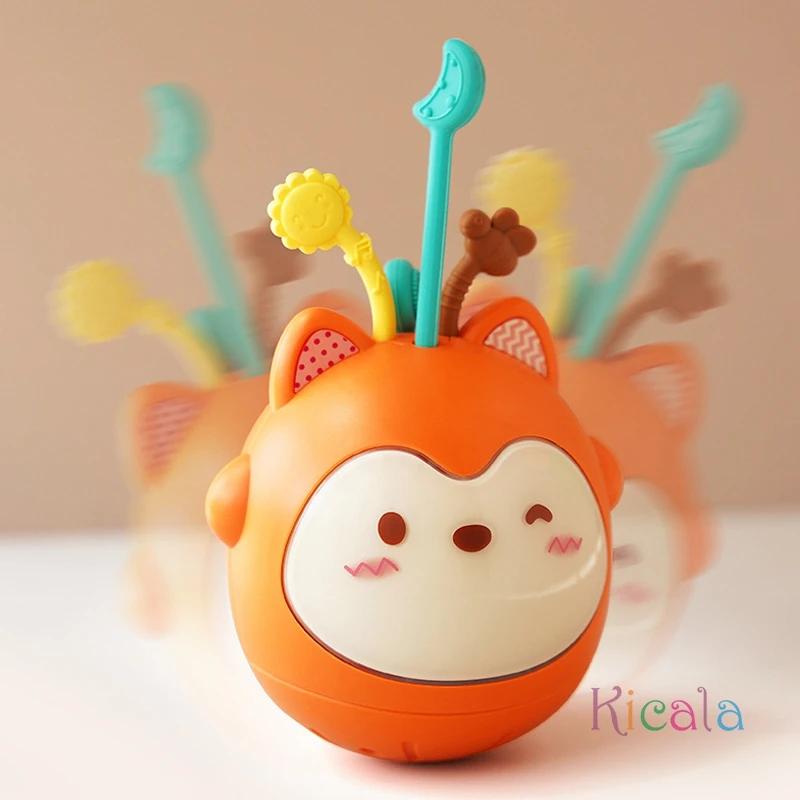 Tirare la corda Giocattolo in silicone illuminato con musica 5 in 1 Giocattoli Montessori per neonati Gioco sensoriale Giocattoli per la dentizione con corda in silicone