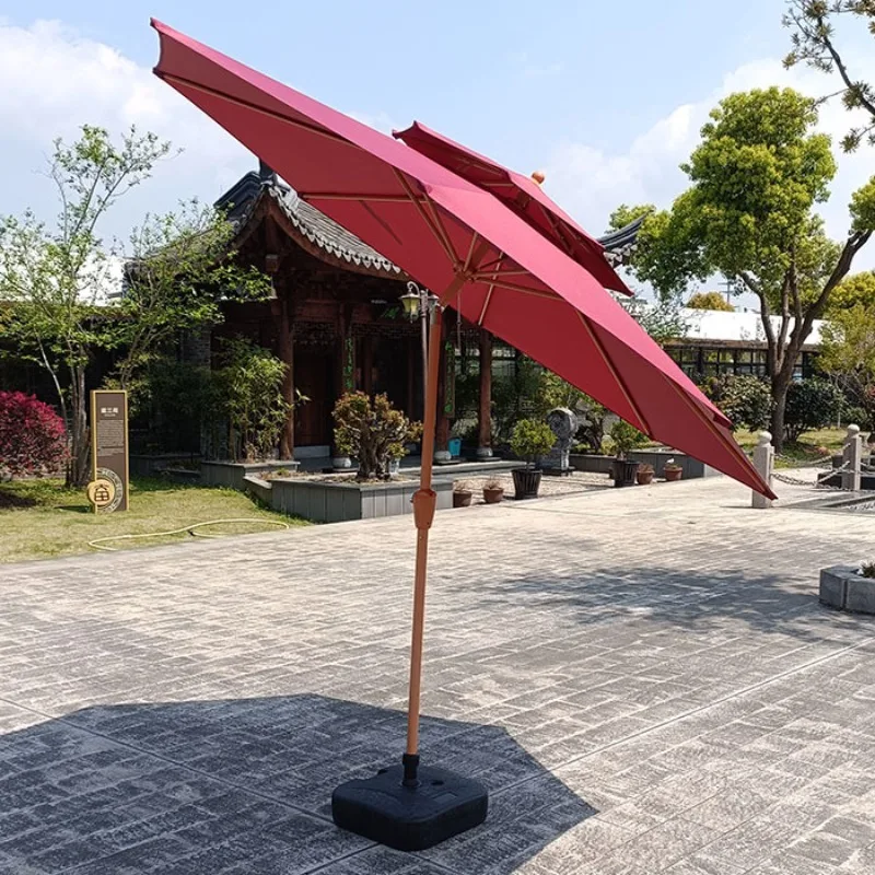 Rotating Tilt Patio Umbrella Curved Arm Outdoor Shade Terrace Market Stall Patio Furniture Outdoor Umbrella Umbrella Beach