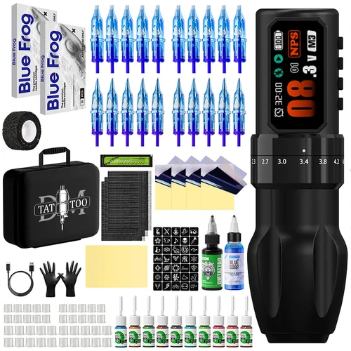 Kit de tatuaje DM, kit de pluma para tatuaje para maquillaje permanente, kit de máquina de tatuaje, fuente de alimentación ajustable para tatuaje, pistola de tatuaje