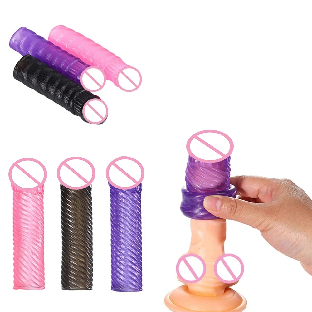 Penis Extender Sleeve Reusable Silicon Spike Dotted Condom Sex Toys Men Dildo Penis Condoms G Spot Stimulation Delay Ejaculation