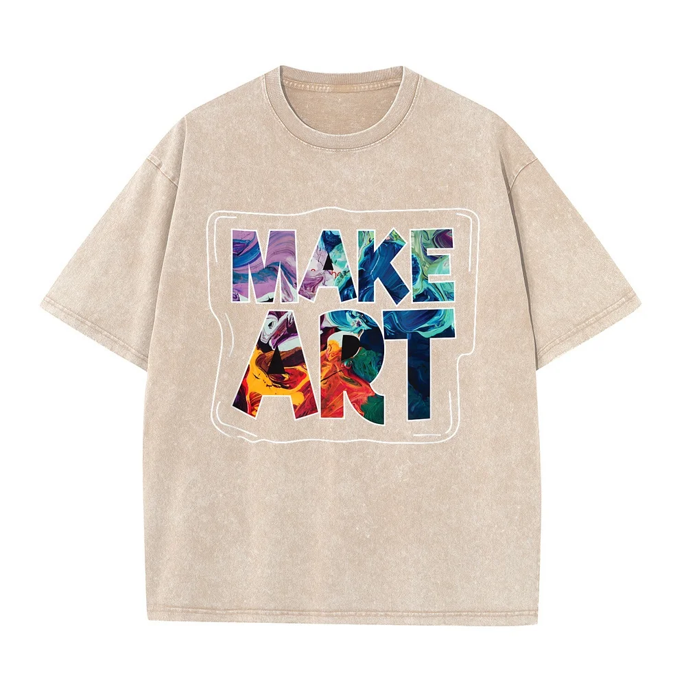 Make Art Funny Artist Artistic Humor Painting Gift T-Shirt High Quality Short Sleeve Tee Duck Summer Tops Daily Unisex Top