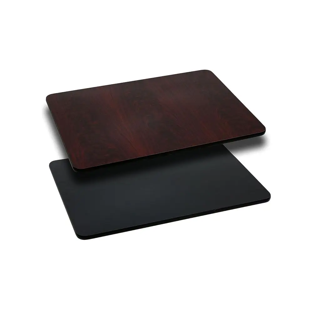 

24x30 Rectangular Black/Mahogany Reversible Laminate Table Top