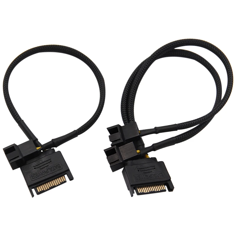 Laptop SATA 15 Pin to 3 Pin 4 Pin Cooling Fan Cable Mainboard CPU Fan Adapter Connectors