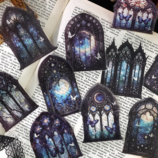 JIANQI 10 sztuk kwiaty naklejka na okno materiały PET kolaż śmieci dziennik DIY artykuły do ​​scrapbookingu estetyka naklejka dekoracyjna
