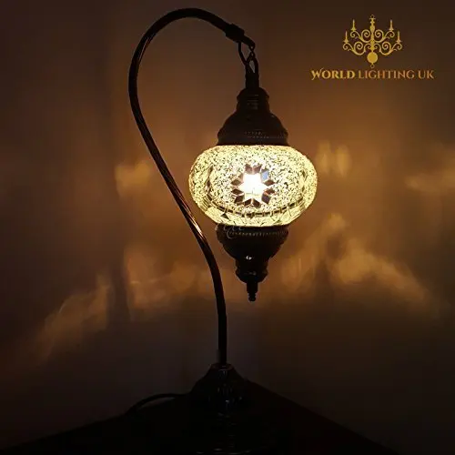 Turkish Lamp/Moroccan Lamp Tiffany Style Glass Desk Table Lamp - W1 _ Swan