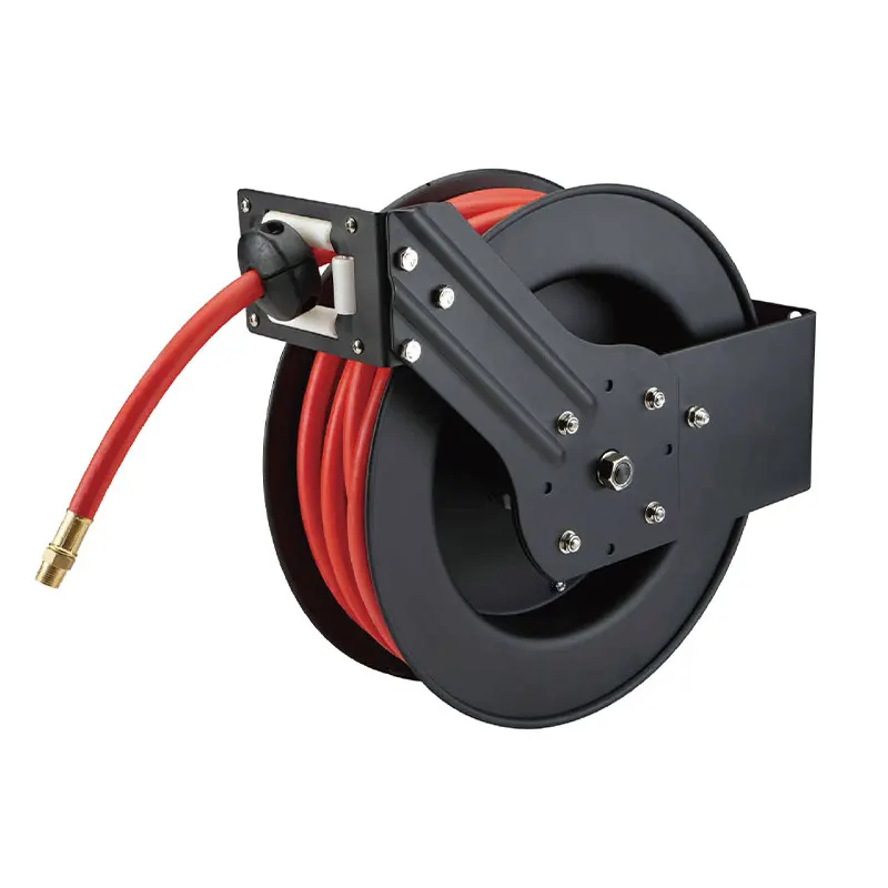 高圧ホースリール 巻き取り式 金属製 スチール製 水・空気用 高圧洗浄機ホースリール