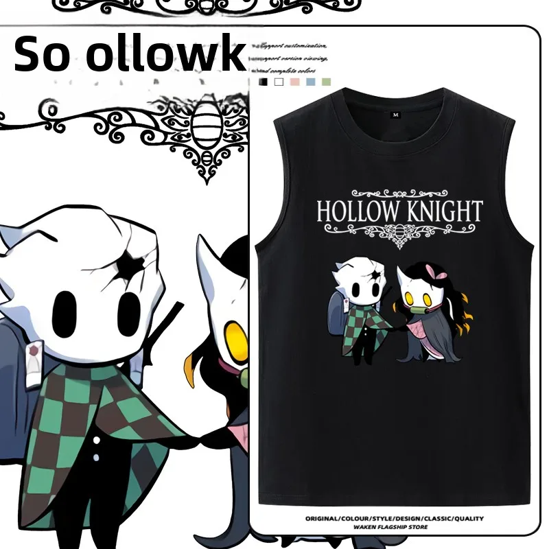 

Collaboration Hollow Knight Extermir Vest ex Student Cute Couple Anime T-irt Sports Fitn Men's round Ne Cotton...