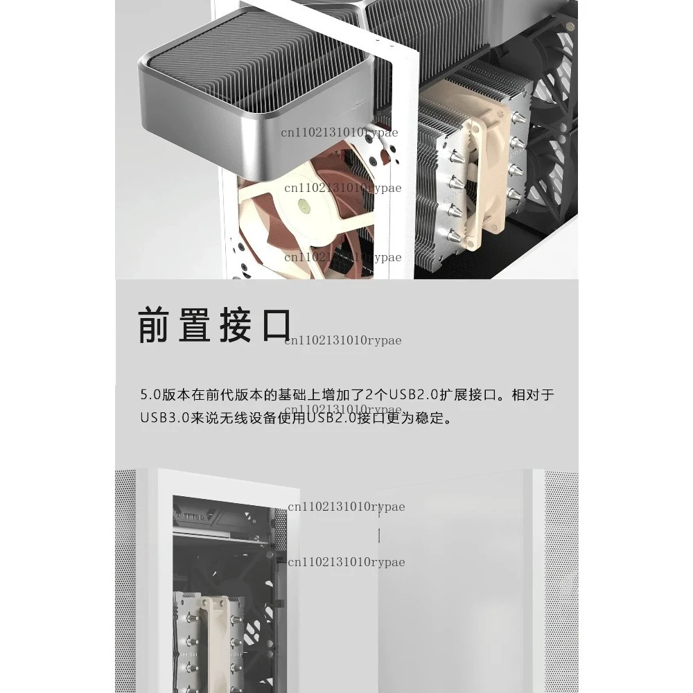 New 2024 ITX Aluminum Alloy , Tower Style-Cooled Portable Mesh White SFX Desktop Straight In Chassis
