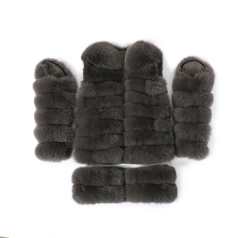 Giacca invernale gilet di lusso lungo pelliccia pelosa 100% naturale vera pelliccia di volpe per cappotto caldo da donna vestiti di grandi dimensioni per le donne 10xlblack