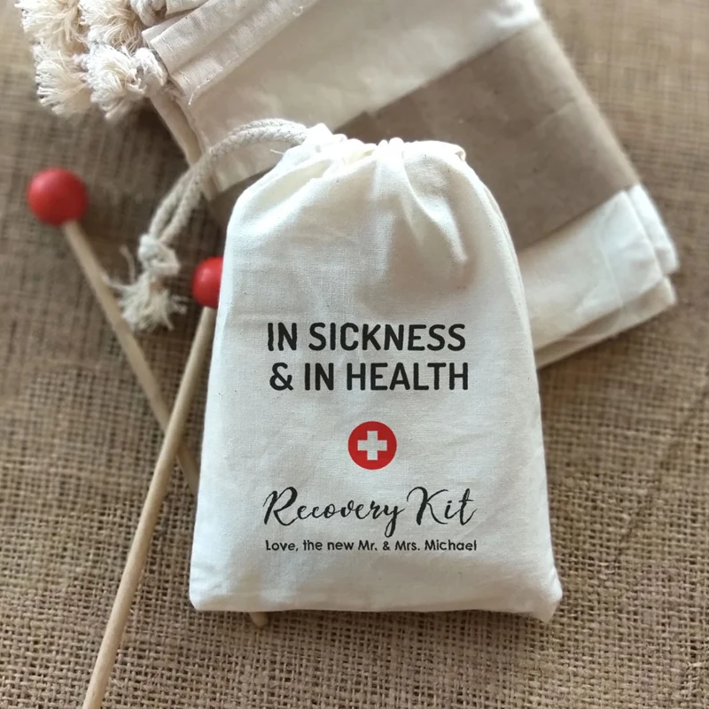 

5pcs Personalized in Sickness & in Health Hangover Recovery Kit Bag Wedding Bachelorette Party Decoration Supplies Welcome Gifts