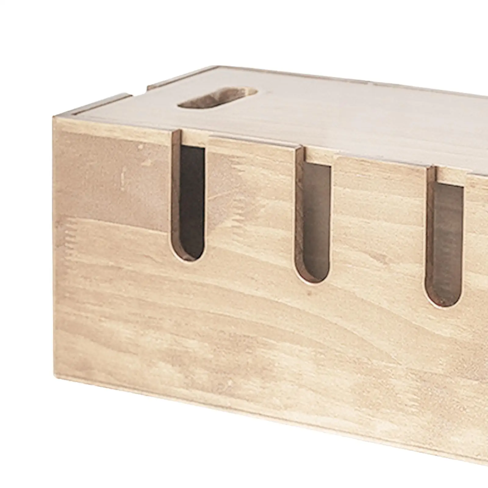 Cable Management Case Wooden Cord Hider Organizer Box for Desk Computer TV Power Strip Cover