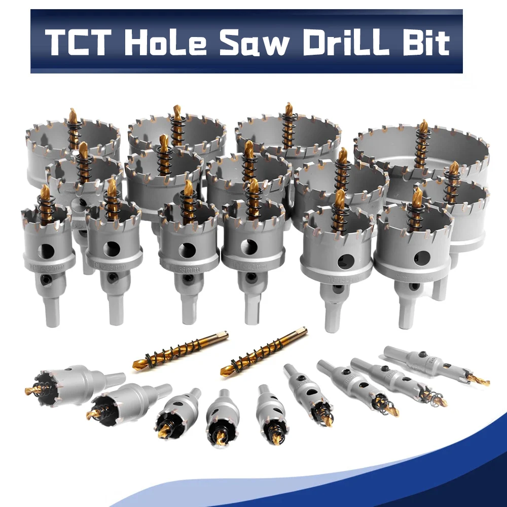 12mm To 300mm Tct Hole Saw Tungsten Carbide Tipped Hole Saw Drill Bit For Hard Metal For Metal Stainless Steel Iron Wood Plastic