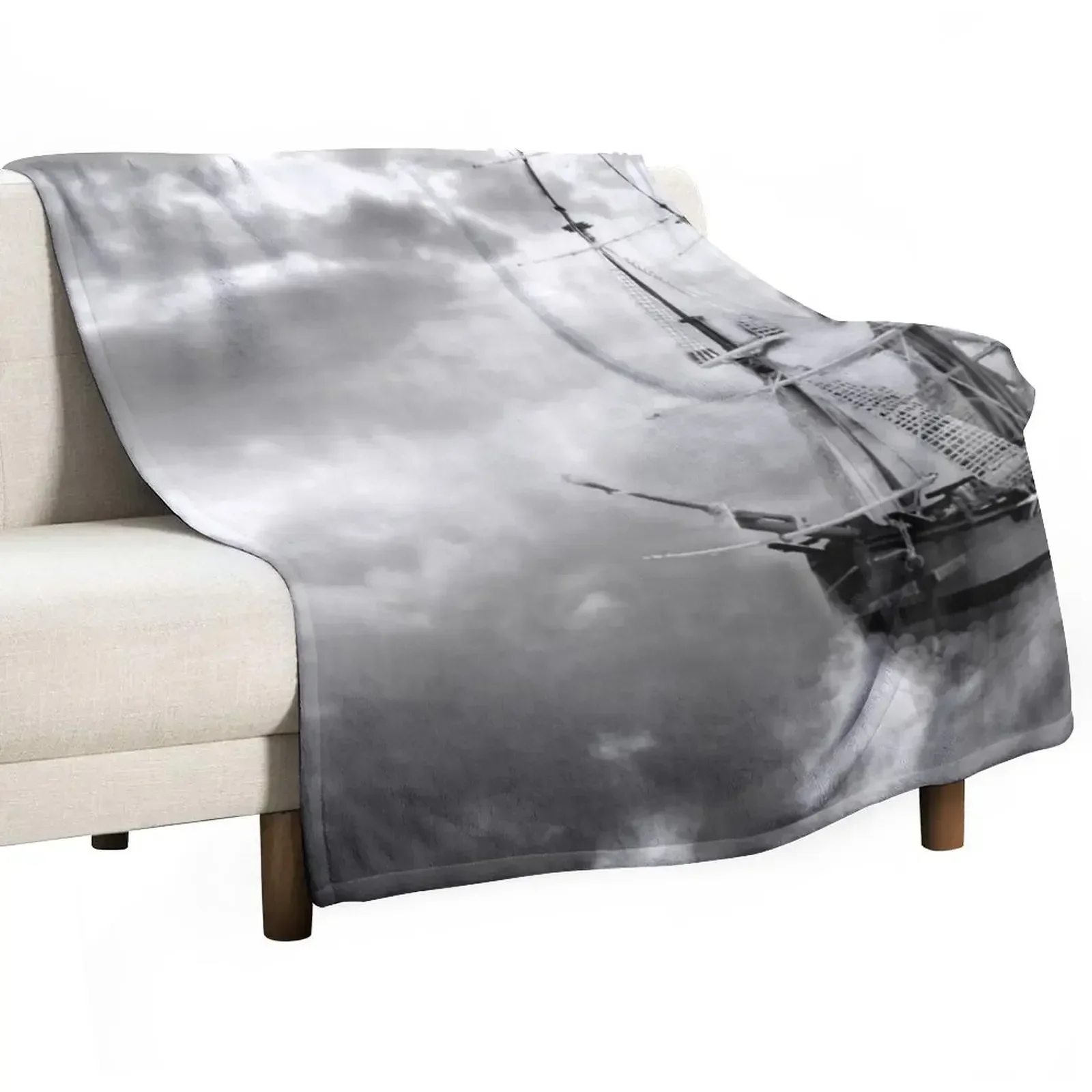 Neverland Ship (B&W) Throw Blanket christmas gifts Designers Bed linens Decorative Sofa Blankets