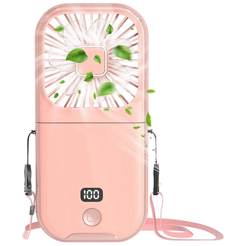 

Portable Fan Small Mini Fan Accessory 5 In 1 As Power Bank, 3000Mah Battery Fan With 4 Speeds