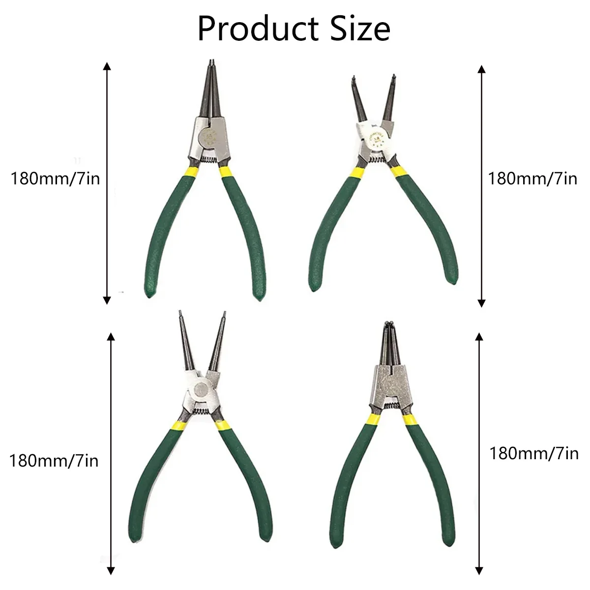 4Pcs Circlip Plier Set 7\'\' Long Nose Plier Inner Outer Staight Bent Plier Retaining Snap Ring Remover Tool crimping tool