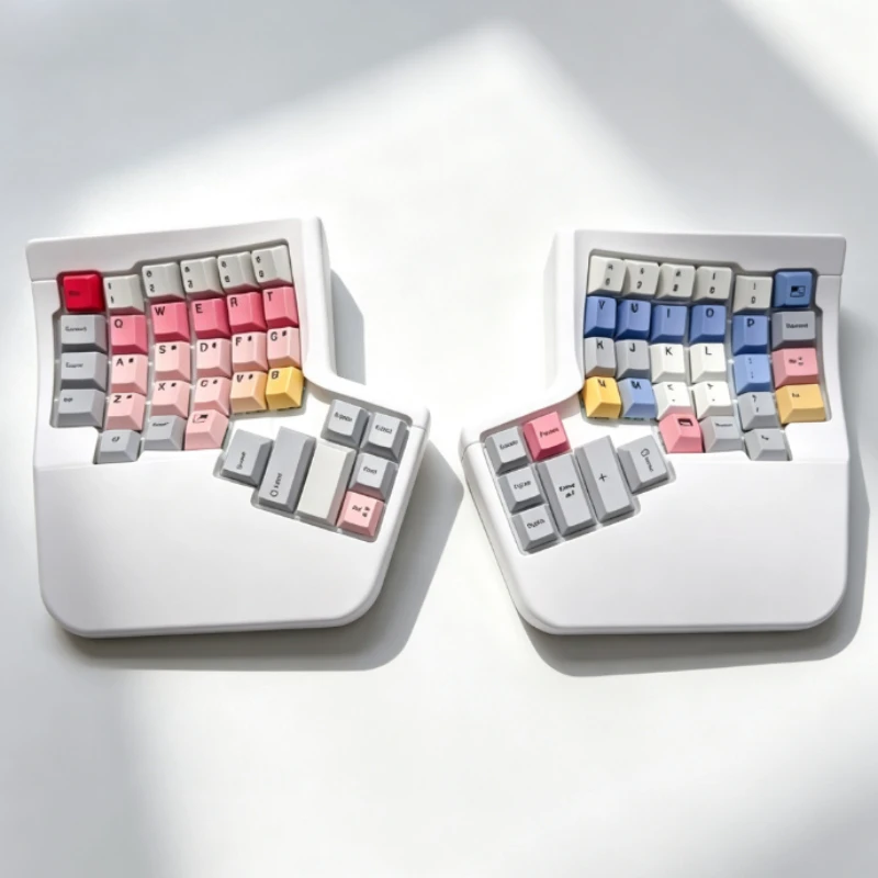 3D Printing Curved Split Keyboard Kit Customized Wired Single-mode Hot Swap VIAL PETG/PLA Similar Kinesis Advantage 360 Keyboard