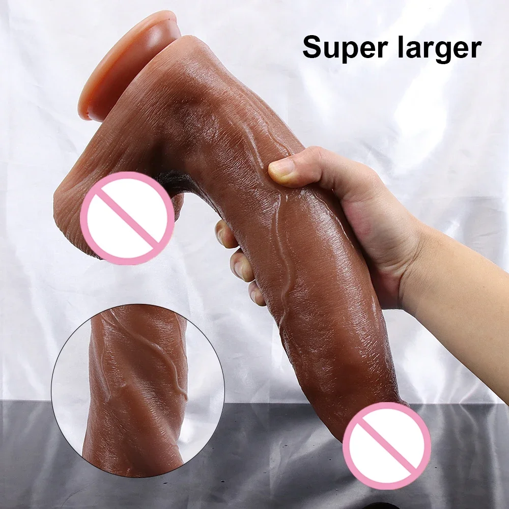 Skin Feeling Super Large Dildo Realistic Big Penis Soft Sexy Lesbian Strapon Suction Cup Vagina Orgasm Anal Sex Toys For Women