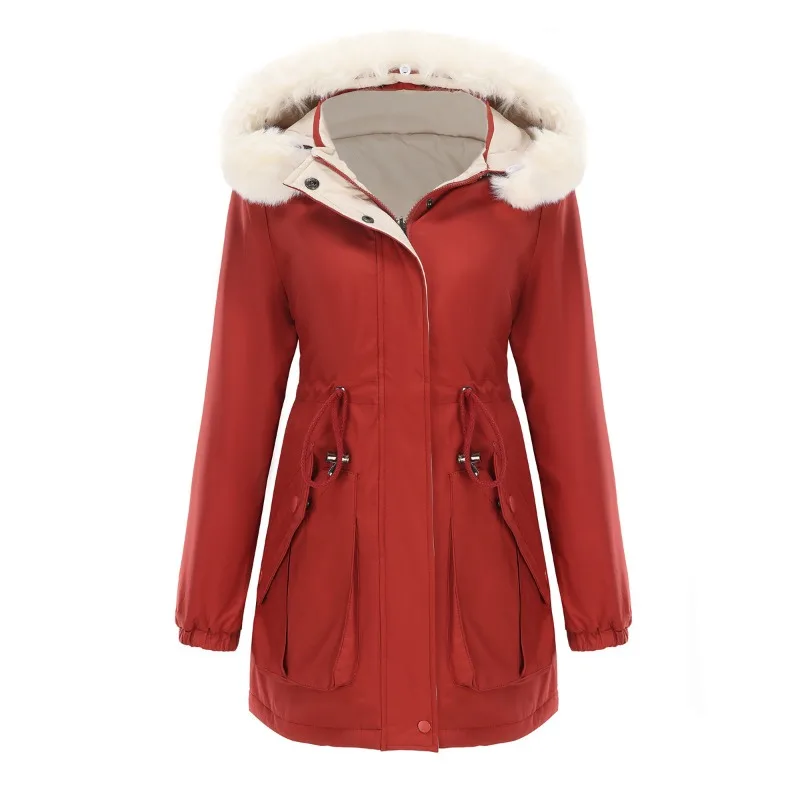 ZXRYXGS Popular Autumn Winter Reversible Coat Cotton Clothes Women Fashionable Coats Removable Hat 2025 New Parka Female Jackets