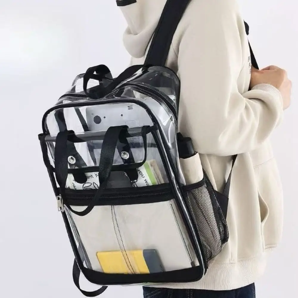 

Casual Large Capacity Transparent Backpack Luxury Designer Versatile PVC Knapsack Travel Computer Backpack Outdoor Sports